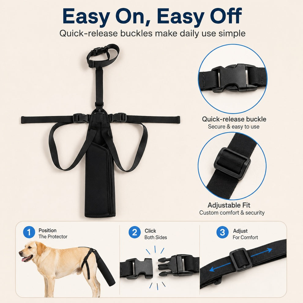 Paws in Awe Adjustable Dog Tail Protector for Recovery & Daily Walks - Padded Guard for Sensitive Tails image 7