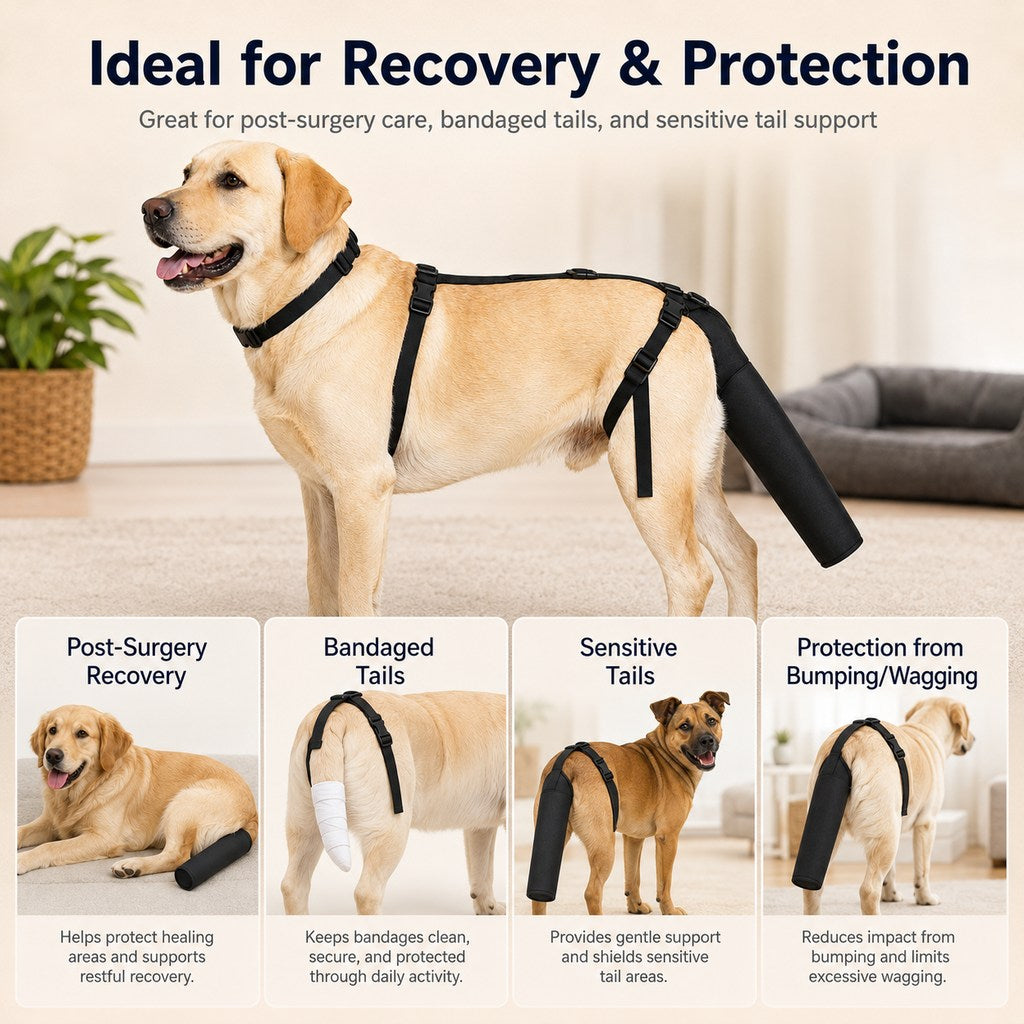 Paws in Awe Adjustable Dog Tail Protector for Recovery & Daily Walks - Padded Guard for Sensitive Tails image 8