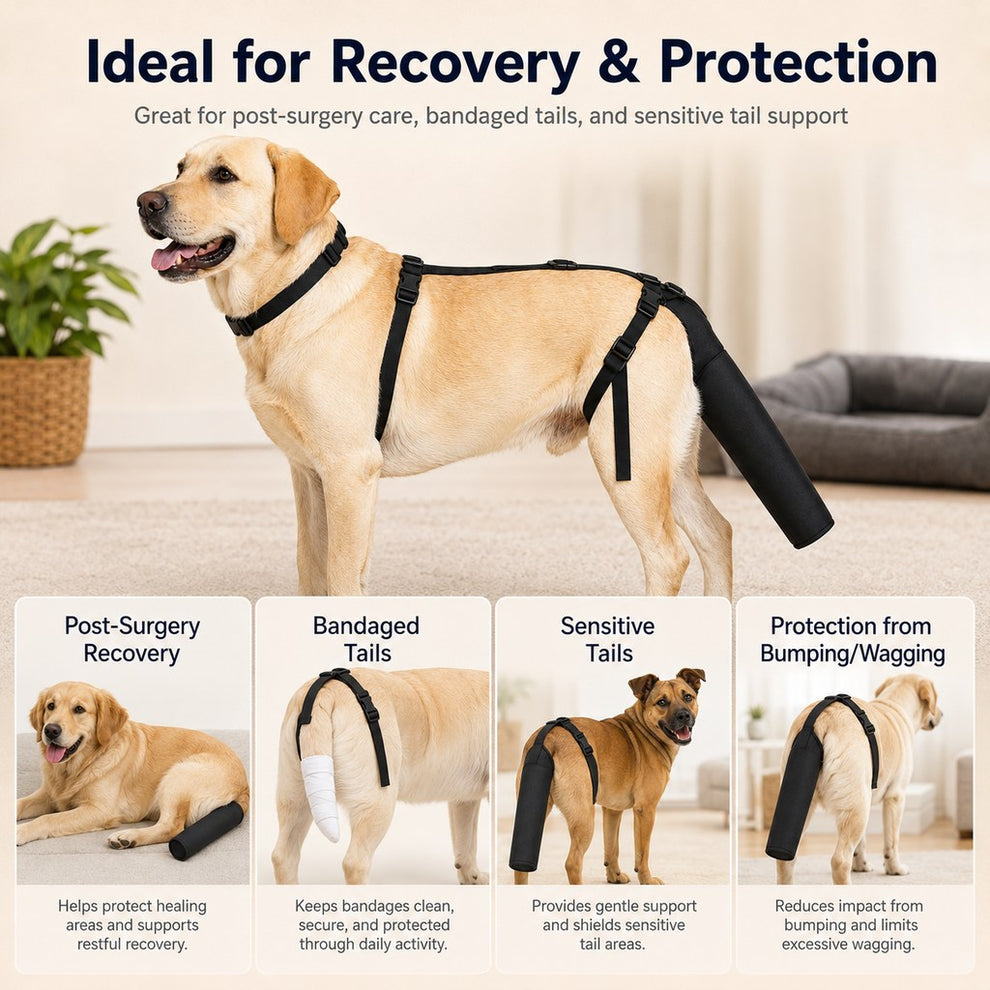 Paws in Awe Adjustable Dog Tail Protector for Recovery & Daily Walks - Padded Guard for Sensitive Tails image 8