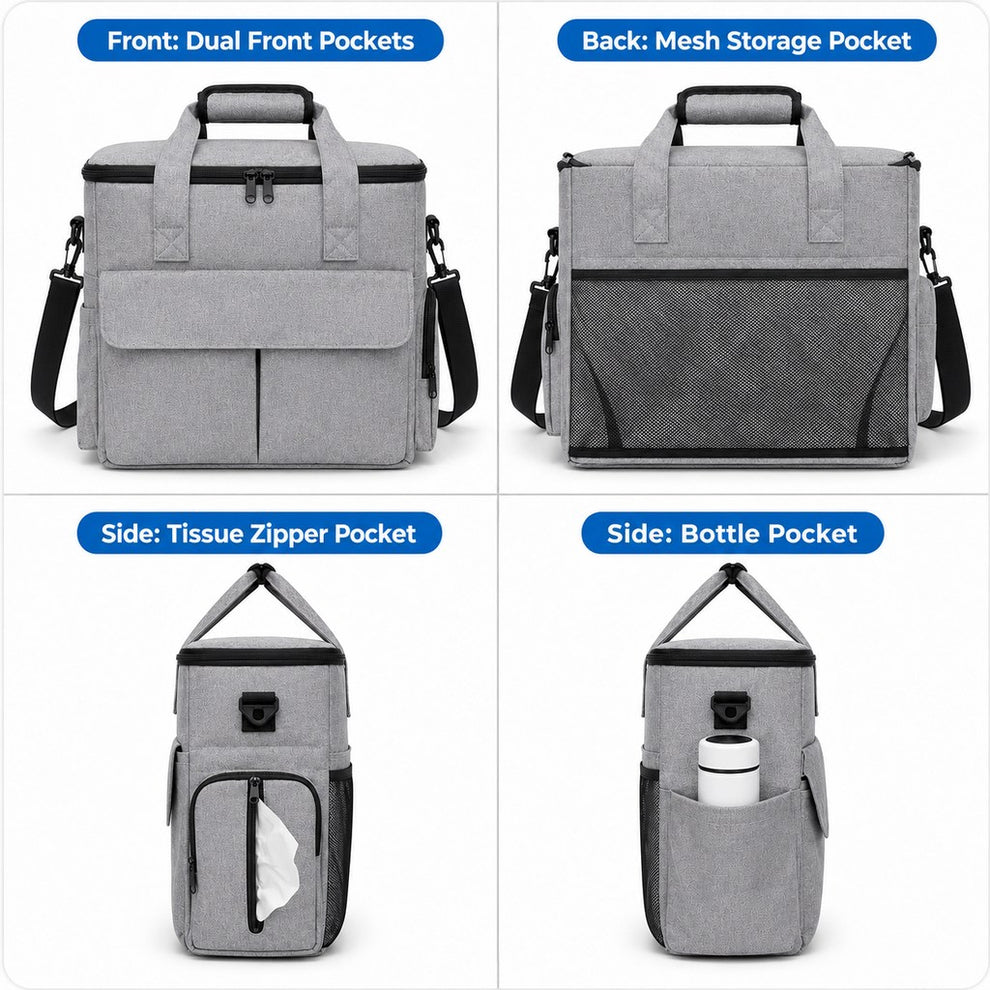 Paws in Awe Pet Travel Bag for Dogs & Cats – Weekend Road Trip Organizer with Collapsible Bowls, Food Storage, Pockets & Luggage Sleeve image 3