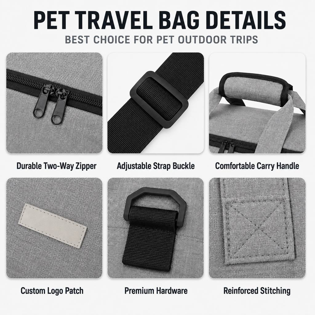 Paws in Awe Pet Travel Bag for Dogs & Cats – Weekend Road Trip Organizer with Collapsible Bowls, Food Storage, Pockets & Luggage Sleeve image 4