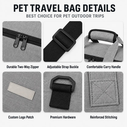 Paws in Awe Pet Travel Bag for Dogs & Cats – Weekend Road Trip Organizer with Collapsible Bowls, Food Storage, Pockets & Luggage Sleeve image 4