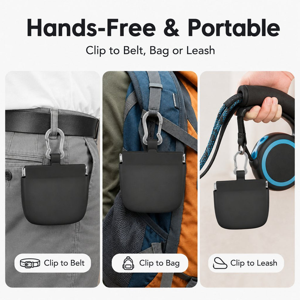 Paws in Awe Hands-Free Silicone Dog Treat Pouch for Walks & Training - Easy-Clean Reward Bag That Keeps Pockets Mess-Free image 4