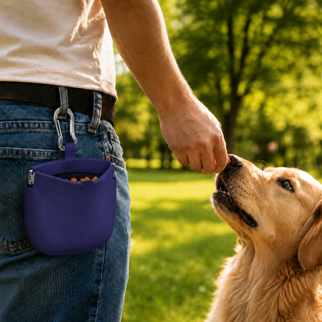 Paws in Awe Hands-Free Silicone Dog Treat Pouch for Walks & Training - Easy-Clean Reward Bag That Keeps Pockets Mess-Free image 12
