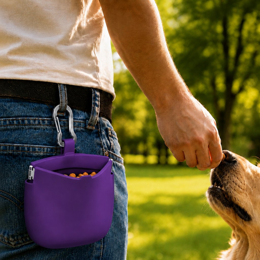 Paws in Awe Hands-Free Silicone Dog Treat Pouch for Walks & Training - Easy-Clean Reward Bag That Keeps Pockets Mess-Free image 13