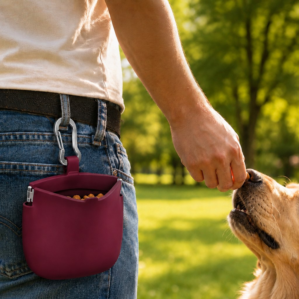 Paws in Awe Hands-Free Silicone Dog Treat Pouch for Walks & Training - Easy-Clean Reward Bag That Keeps Pockets Mess-Free image 10