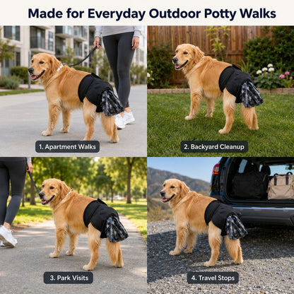 Dog waste catcher pants with 50 bags for daily walks