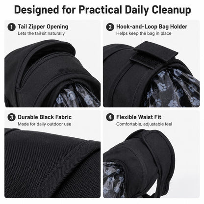 Dog waste catcher pants with 50 bags for daily walks