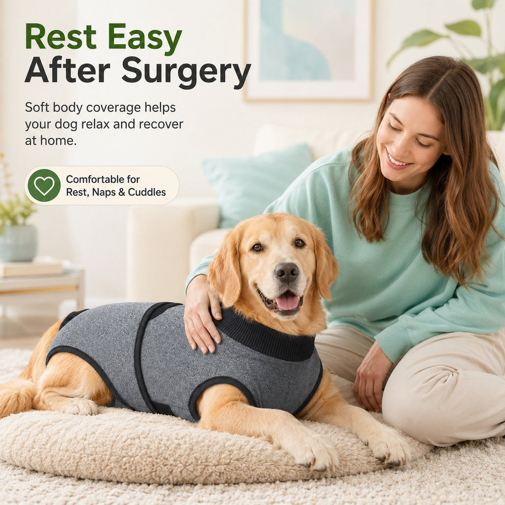 Paws in Awe Dog Recovery Suit After Surgery - Soft Adjustable Post-Surgery Bodysuit, Comfortable Cone Alternative image 2