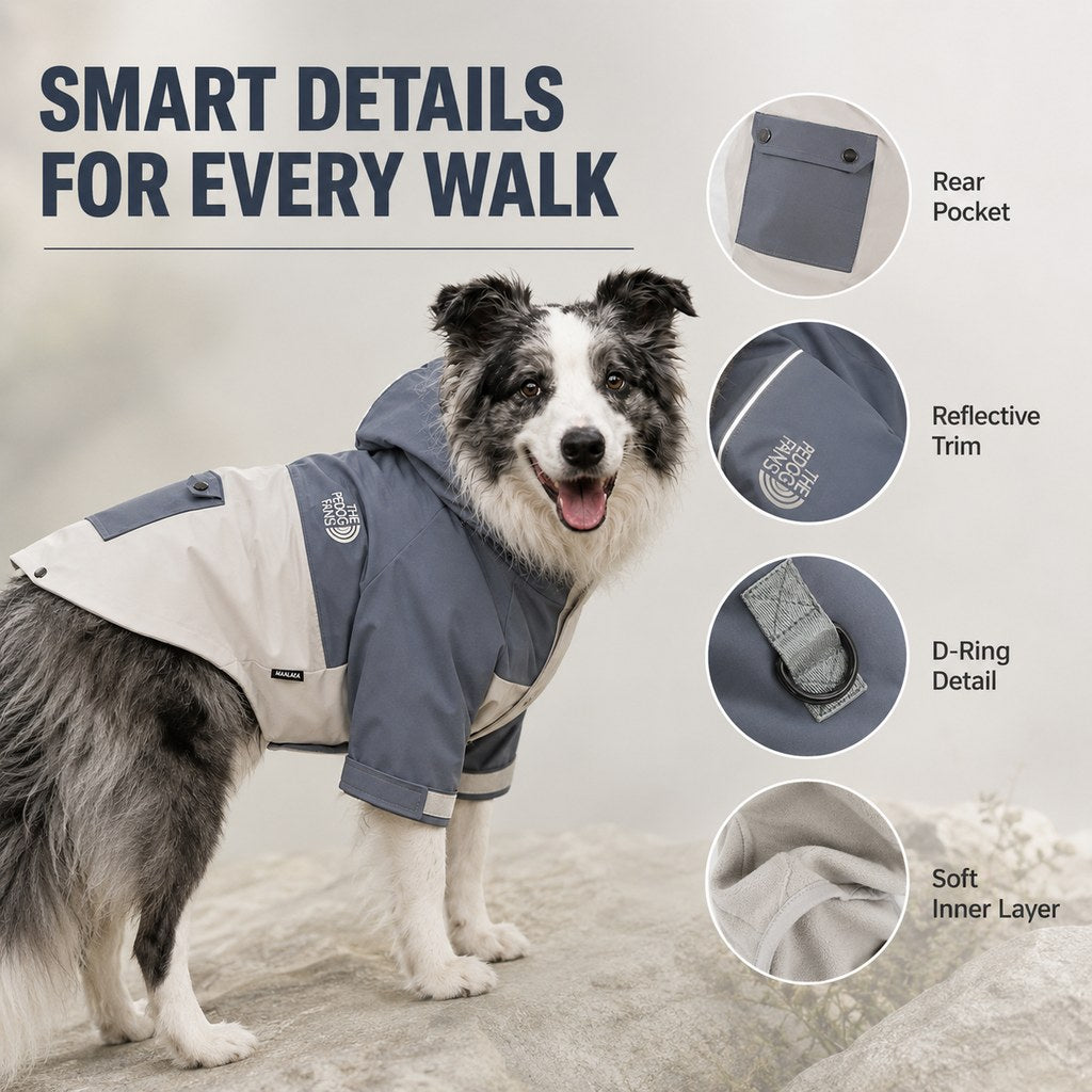Paws in Awe Lightweight Water-Resistant Dog Windbreaker – Rain & Wind Coverage for Chilly Walks image 8