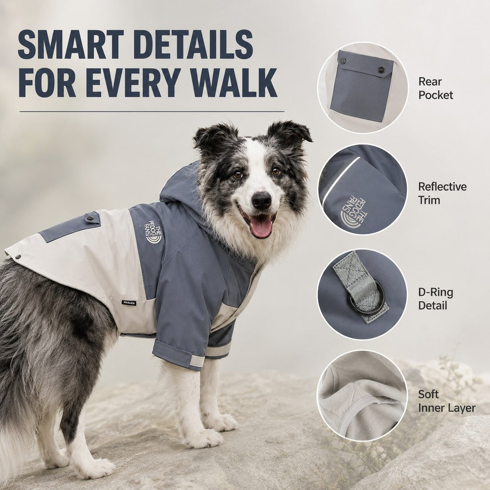 Paws in Awe Lightweight Water-Resistant Dog Windbreaker – Rain & Wind Coverage for Chilly Walks image 8