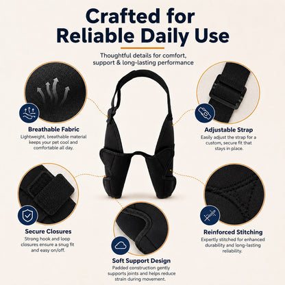 Paws in Awe Dual Front Leg Dog Support Brace for Walking & Rest - Adjustable Elbow Protection for Friction & Joint Support image 6
