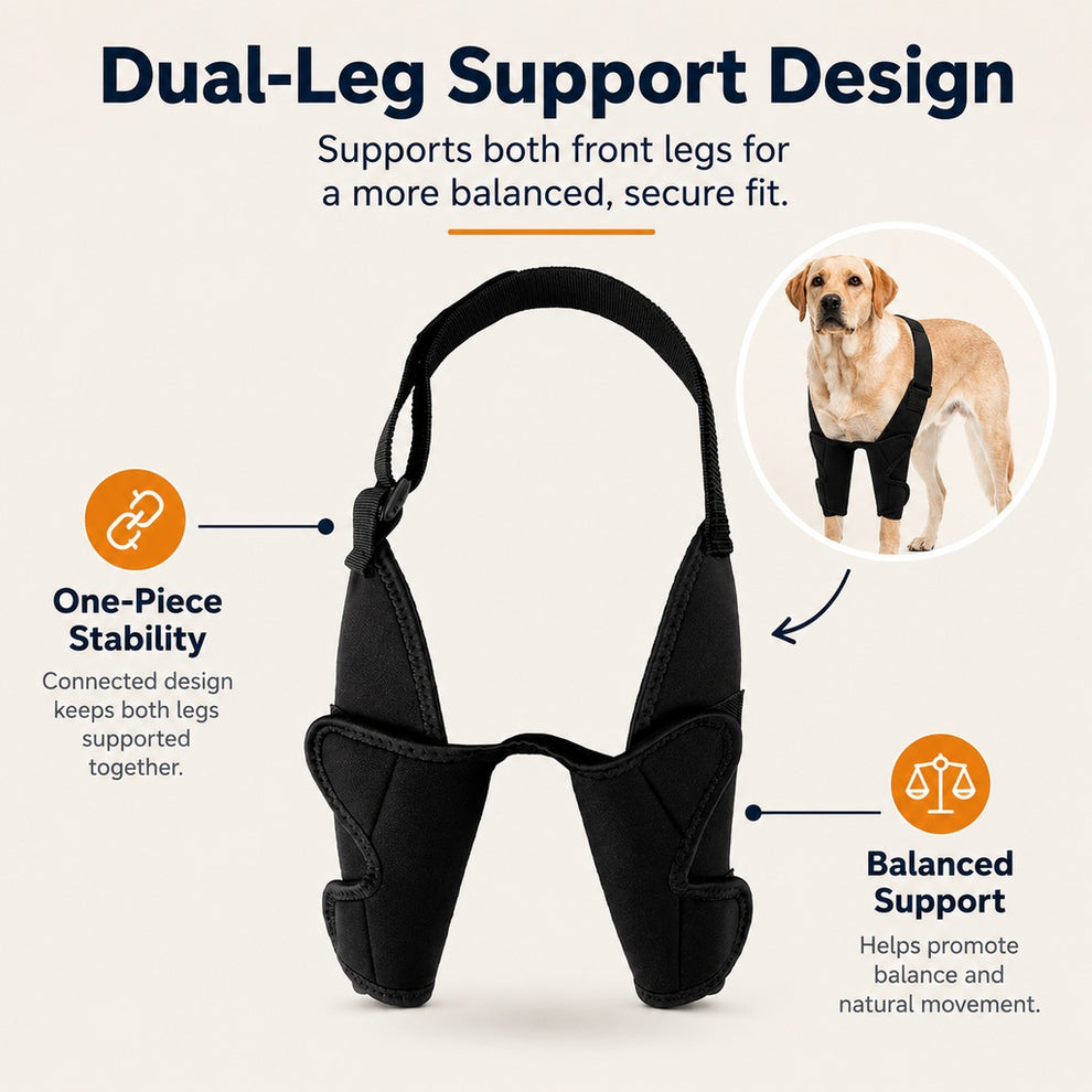 Paws in Awe Dual Front Leg Dog Support Brace for Walking & Rest - Adjustable Elbow Protection for Friction & Joint Support image 5