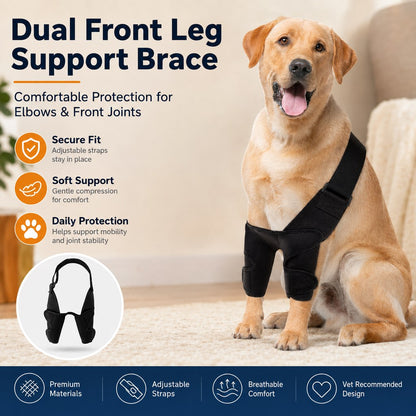 Paws in Awe Dual Front Leg Dog Support Brace for Walking & Rest - Adjustable Elbow Protection for Friction & Joint Support image 9