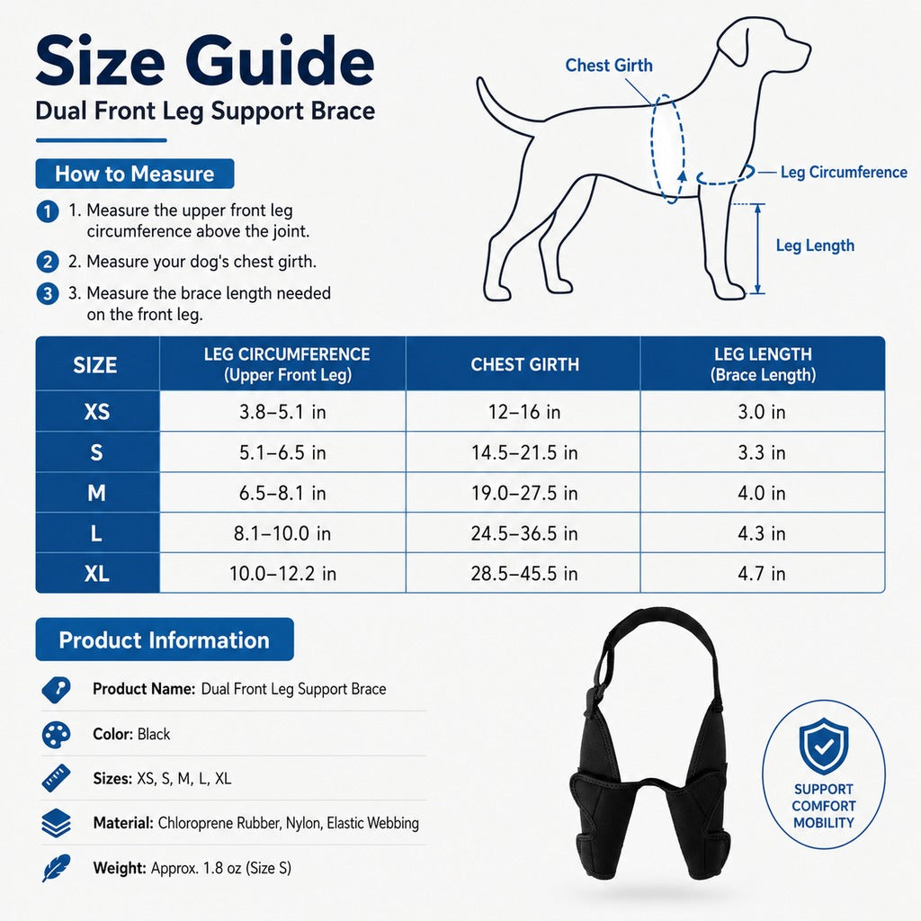Paws in Awe Dual Front Leg Dog Support Brace for Walking & Rest - Adjustable Elbow Protection for Friction & Joint Support image 7