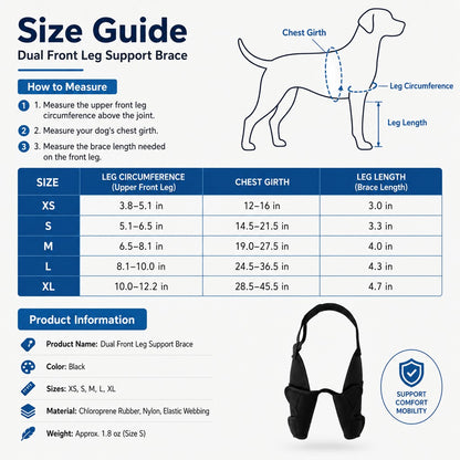 Paws in Awe Dual Front Leg Dog Support Brace for Walking & Rest - Adjustable Elbow Protection for Friction & Joint Support image 7