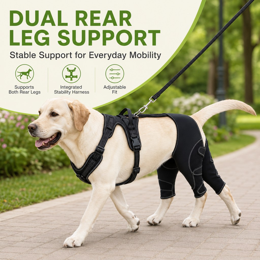 Paws in Awe Dual Rear Leg Dog Support Brace with Harness - Walking Stability for Weak Hind Legs image 10