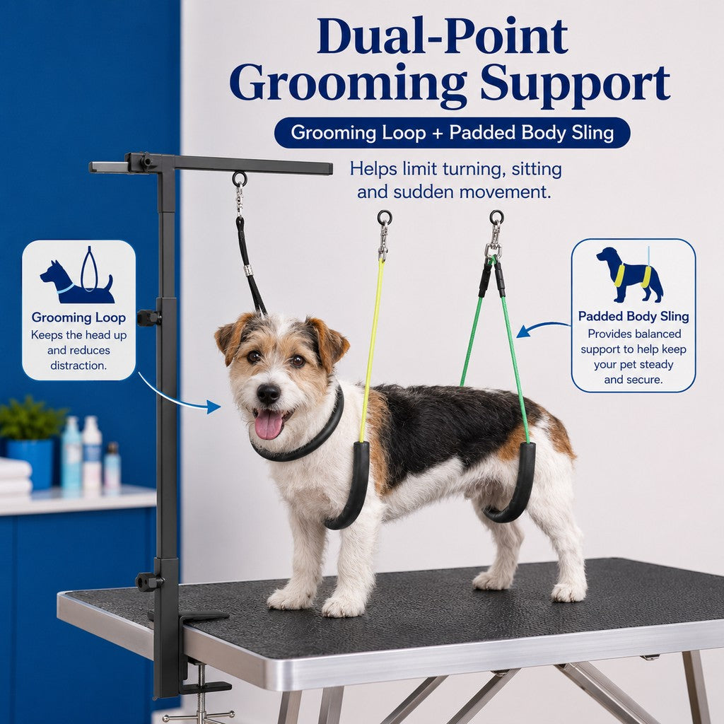 Paws in Awe Clamp-On Pet Grooming Arm for Bathing & Trimming, Foldable Dual Support Holder for Small & Medium Dogs image 4