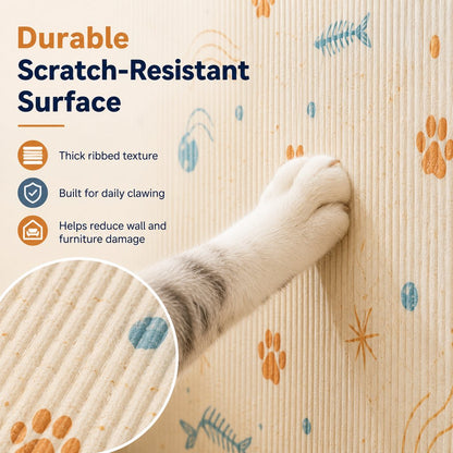Paws in Awe Self-Adhesive Cat Scratch Mat for Wall & Furniture Protection – Cuttable Cat Scratching Pad for Sofa, Door, Bedside & Home Surfaces image 7
