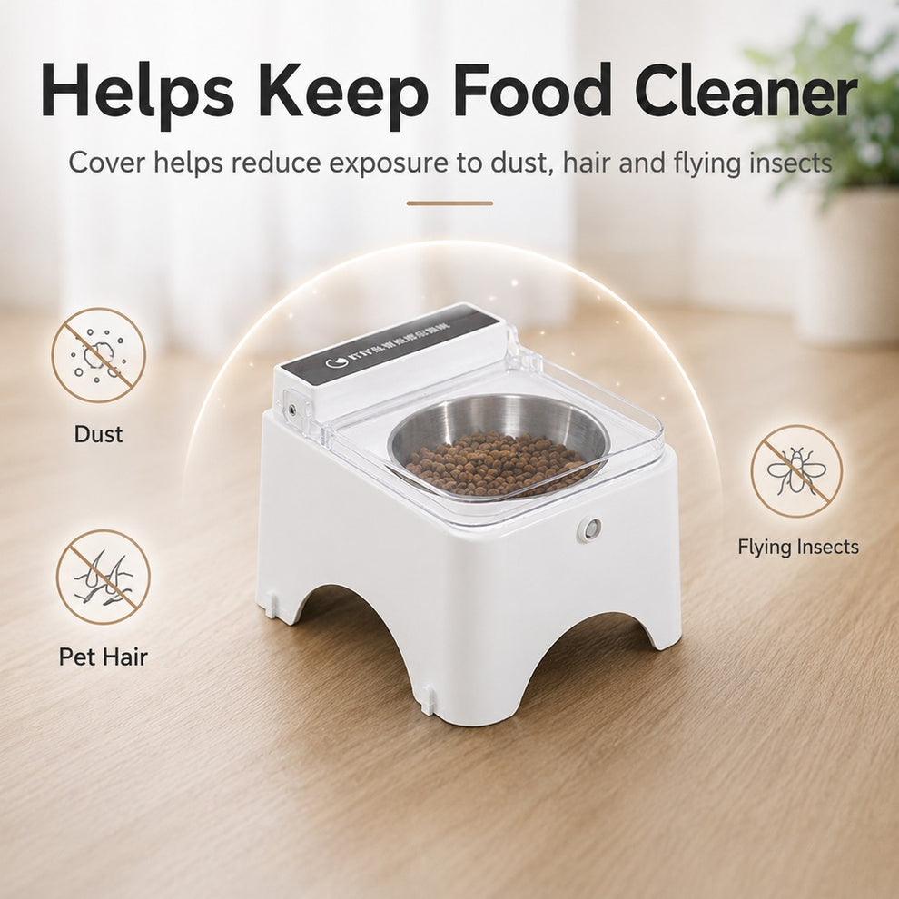 Paws in Awe Smart Auto-Opening Covered Cat Bowl for Cleaner Indoor Feeding - Rechargeable Dustproof Cat Feeder image 5