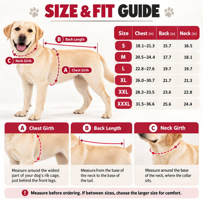 fleece-lined reflective winter dog coat size and fit guide
