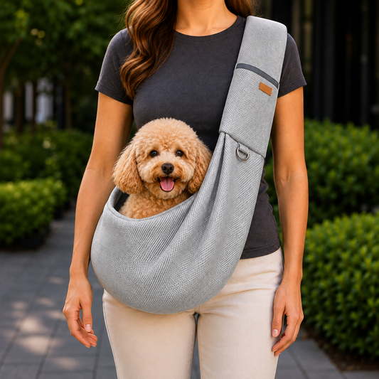 Paws in Awe Crossbody Pet Sling Carrier for Small Dogs & Cats - Breathable Hands-Free Travel Bag for Walks, Errands & Vet Visits image 1