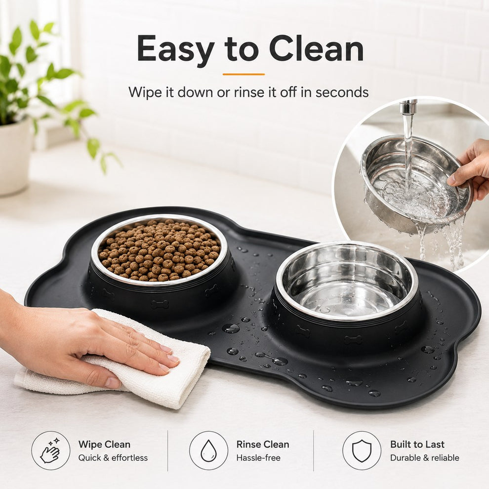 Paws in Awe Spill-Proof Dual Pet Bowl for Cats & Dogs - Mess-Free Food & Water Station for Cleaner Floors image 6