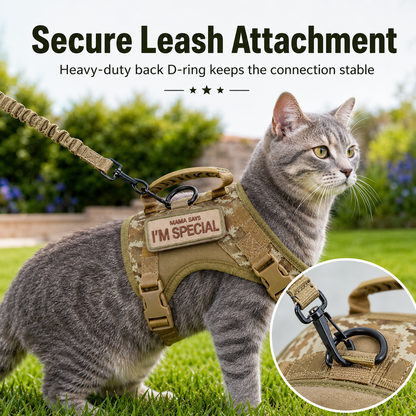 Paws in Awe Tactical Cat Harness with Leash for Outdoor Walks, Adjustable Escape-Resistant Vest for Cats image 10