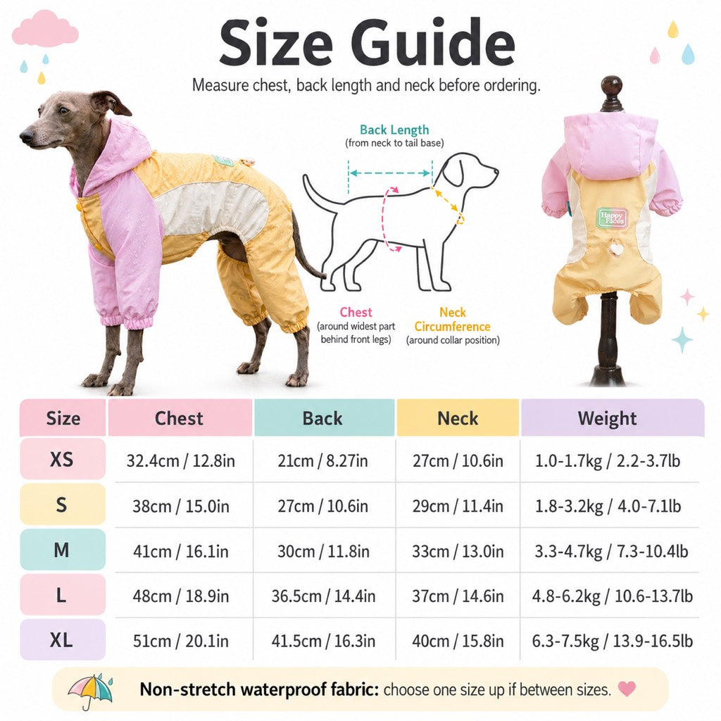 Paws in Awe Waterproof Dog Rain Suit for Rainy Walks - Full-Body Mud & Splash Protection image 10