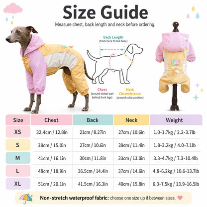 Paws in Awe Waterproof Dog Rain Suit for Rainy Walks - Full-Body Mud & Splash Protection image 10