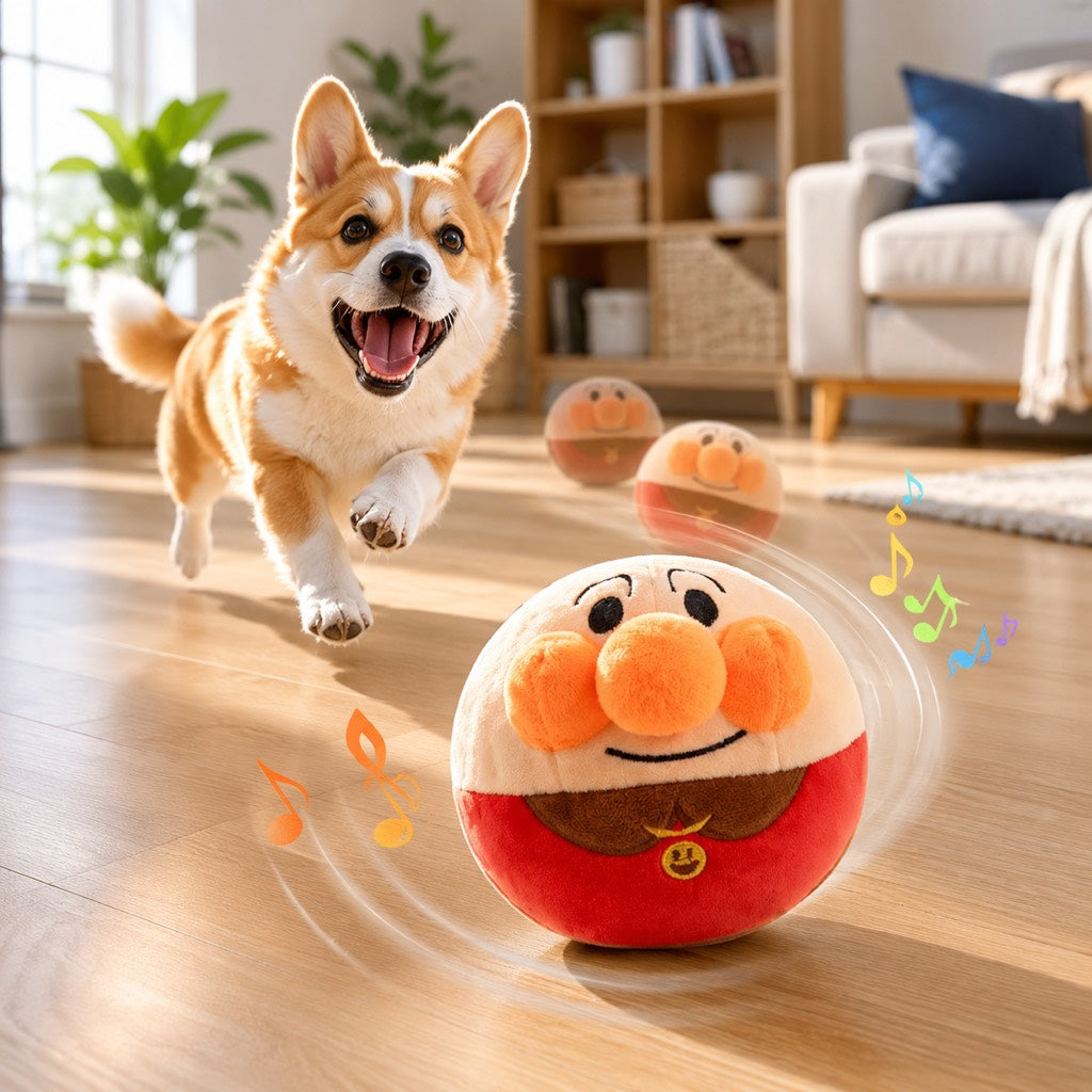 electric bouncing plush dog toy package details