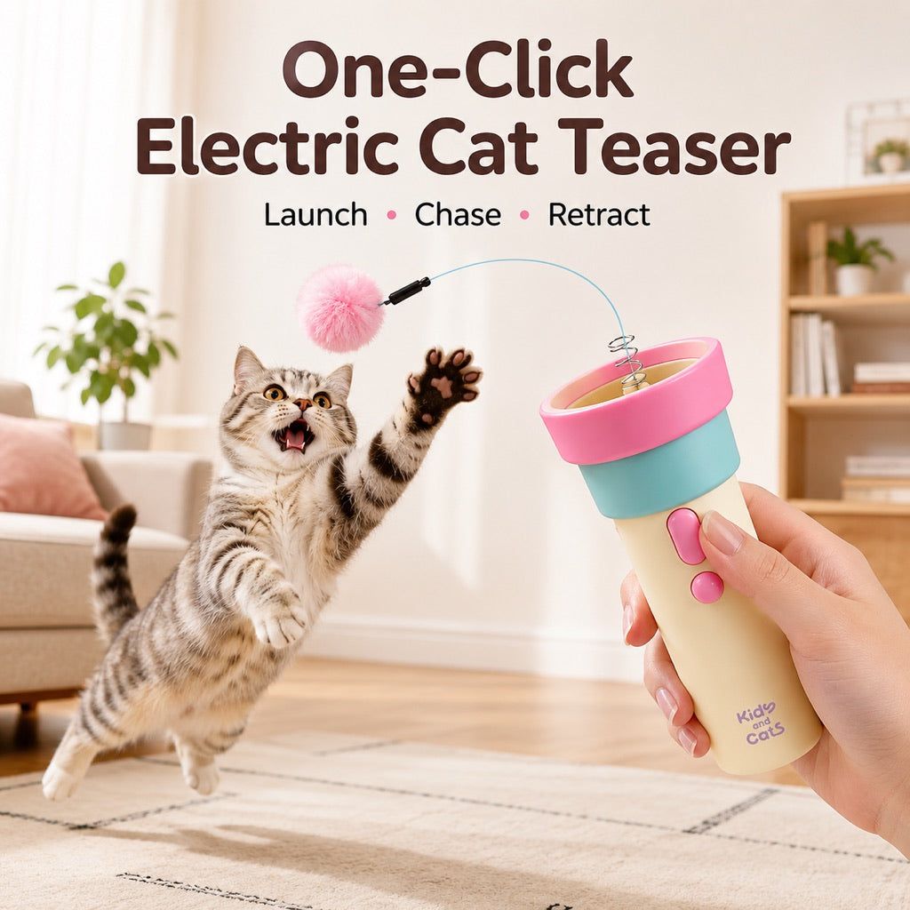 Paws in Awe One-Click Electric Cat Teaser Launcher for Indoor Cats - Chase & Pounce Play Without Constant Wand Waving image 2