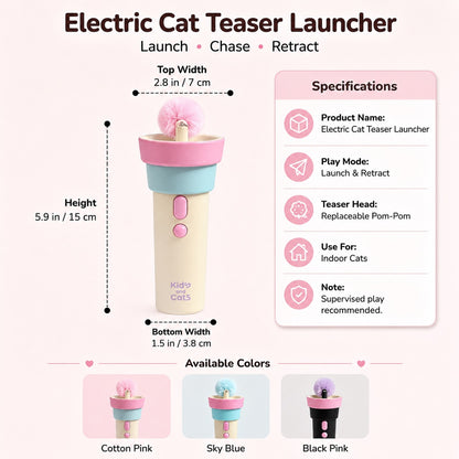 Paws in Awe One-Click Electric Cat Teaser Launcher for Indoor Cats - Chase & Pounce Play Without Constant Wand Waving image 10
