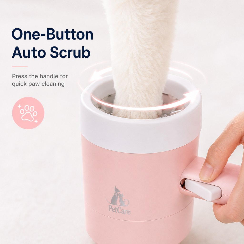 Paws in Awe Electric Dog Paw Cleaner Cup for Muddy Walks - One-Button Paw Washer Helps Keep Floors, Couches & Car Seats Clean image 4