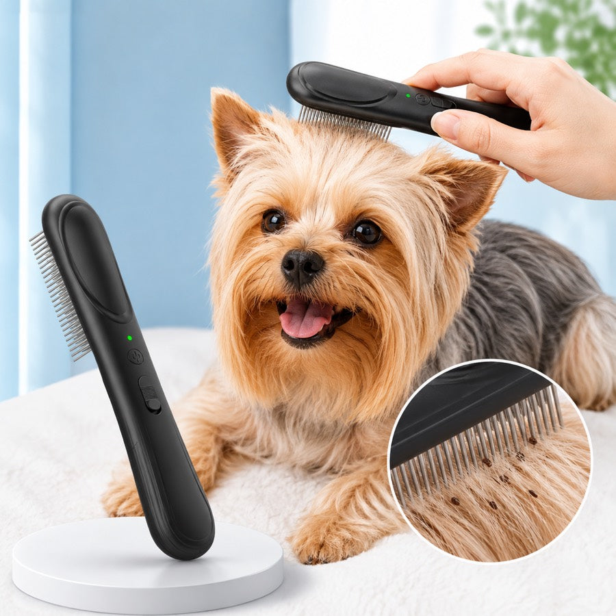 Paws in Awe Electric Flea Comb for Dogs & Cats – At-Home Flea Check & Loose Hair Grooming Without Sprays image 1