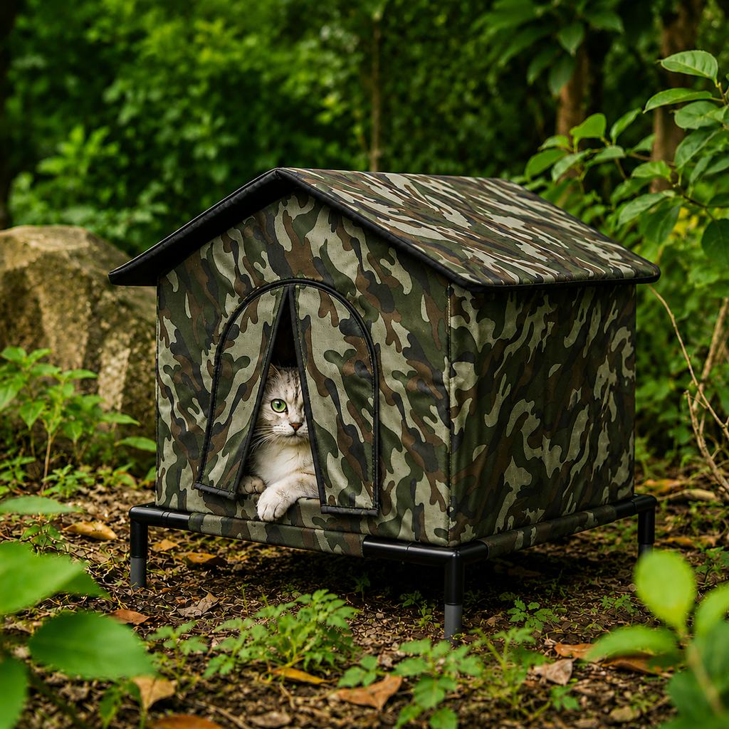 Paws in Awe Weather-Resistant Outdoor Cat House for Porches & Backyards - Cozy Shelter for Cats & Small Dogs image 10