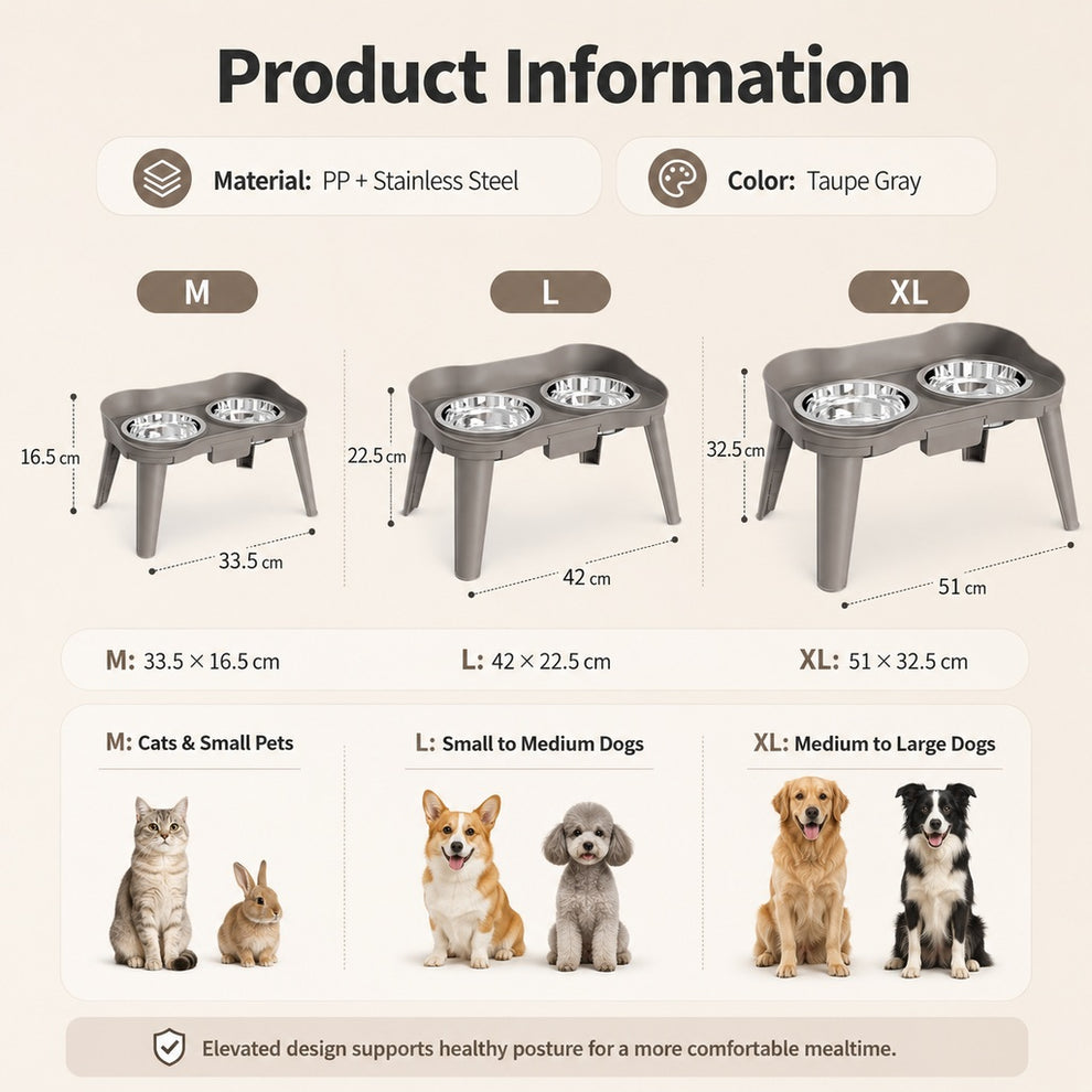 Paws in Awe Elevated Pet Feeder with Spill Guard for Cats & Dogs - Raised Dual Stainless Steel Bowls for Cleaner Floors image 8