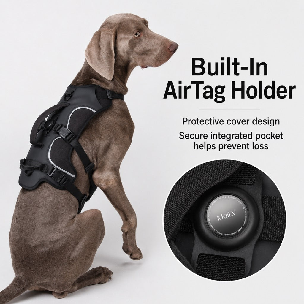 Paws in Awe AirTag-Compatible Escape-Resistant Dog Harness for Outdoor Walks - Secure Control for Dogs That Pull image 3