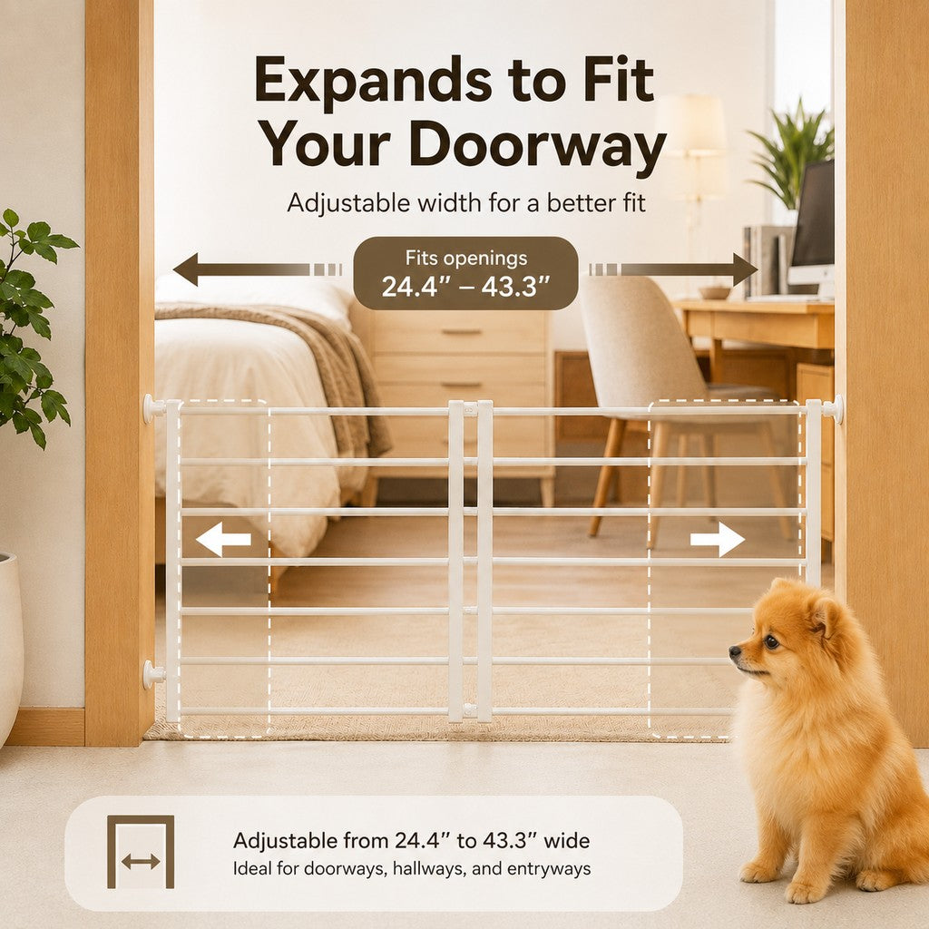 Paws in Awe No-Drill Expandable Pet Gate for Doorways - Adjustable Indoor Barrier for Small Dogs image 6