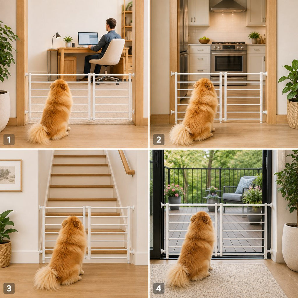 Paws in Awe No-Drill Expandable Pet Gate for Doorways - Adjustable Indoor Barrier for Small Dogs image 3