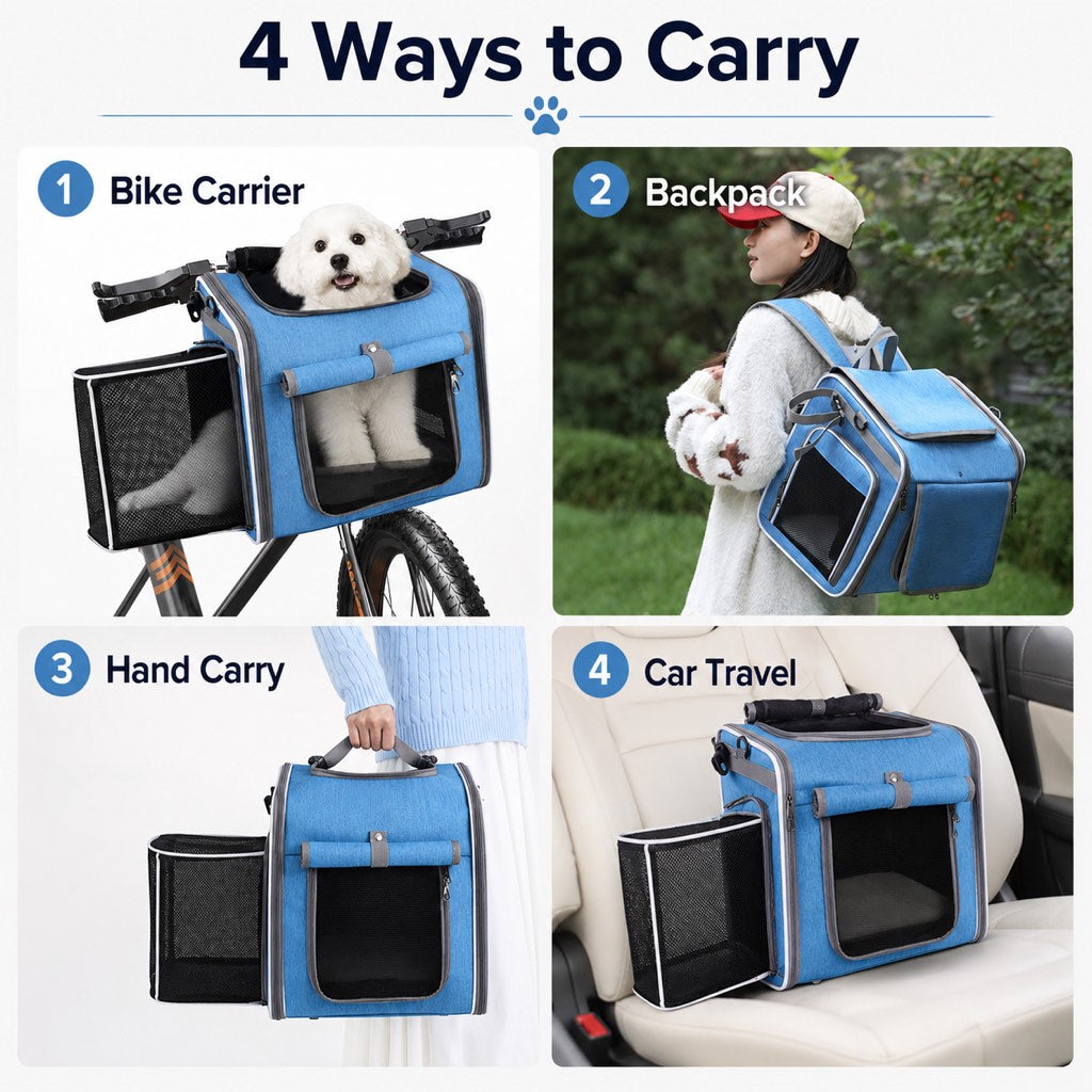 Expandable side room pet carrier with extra breathing space