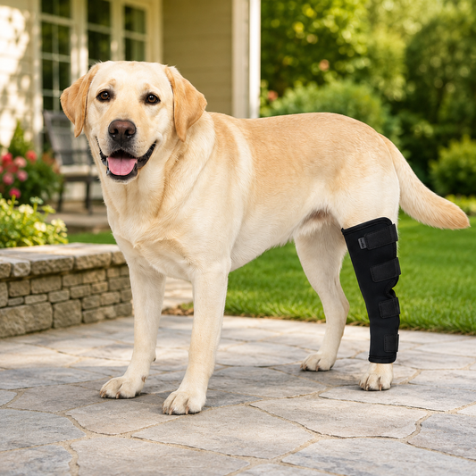 Paws in Awe Dog Leg Recovery Brace for Post-Surgery Care, Adjustable Rear Leg Support to Help Protect Against Licking & Chewing image 1