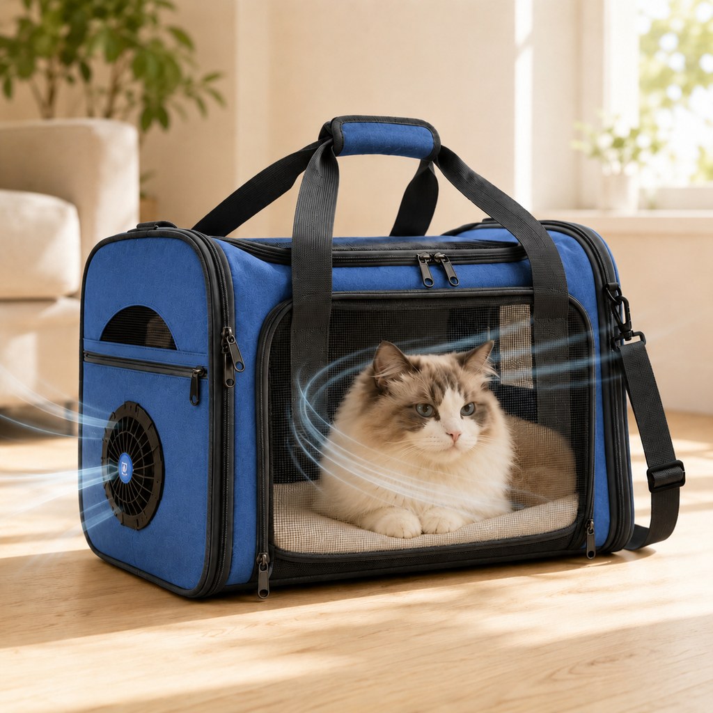 Fan-Assisted Pet Carrier for Vet Visits & Road Trips - Ventilated Travel Bag for Cats & Small Dogs image 12