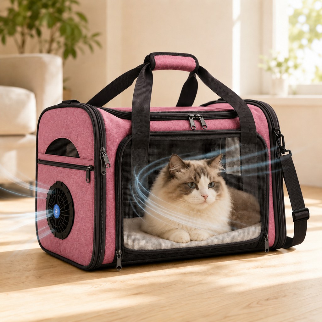 Fan-Assisted Pet Carrier for Vet Visits & Road Trips - Ventilated Travel Bag for Cats & Small Dogs image 11