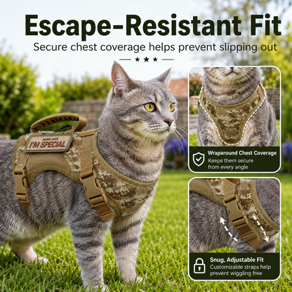 Paws in Awe Tactical Cat Harness with Leash for Outdoor Walks, Adjustable Escape-Resistant Vest for Cats image 11