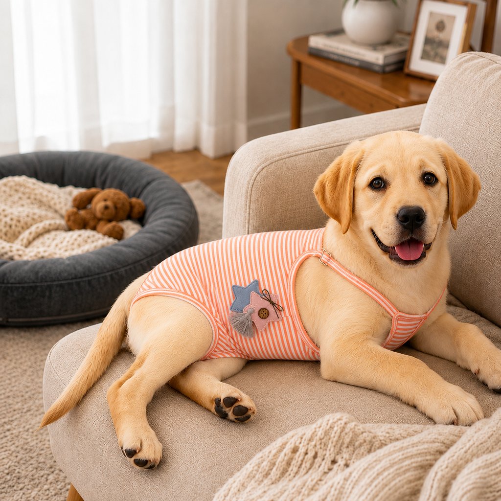 Paws in Awe Washable Female Dog Heat Pants for Home & Furniture Protection - Adjustable Sanitary Diaper with Shoulder Straps image 10