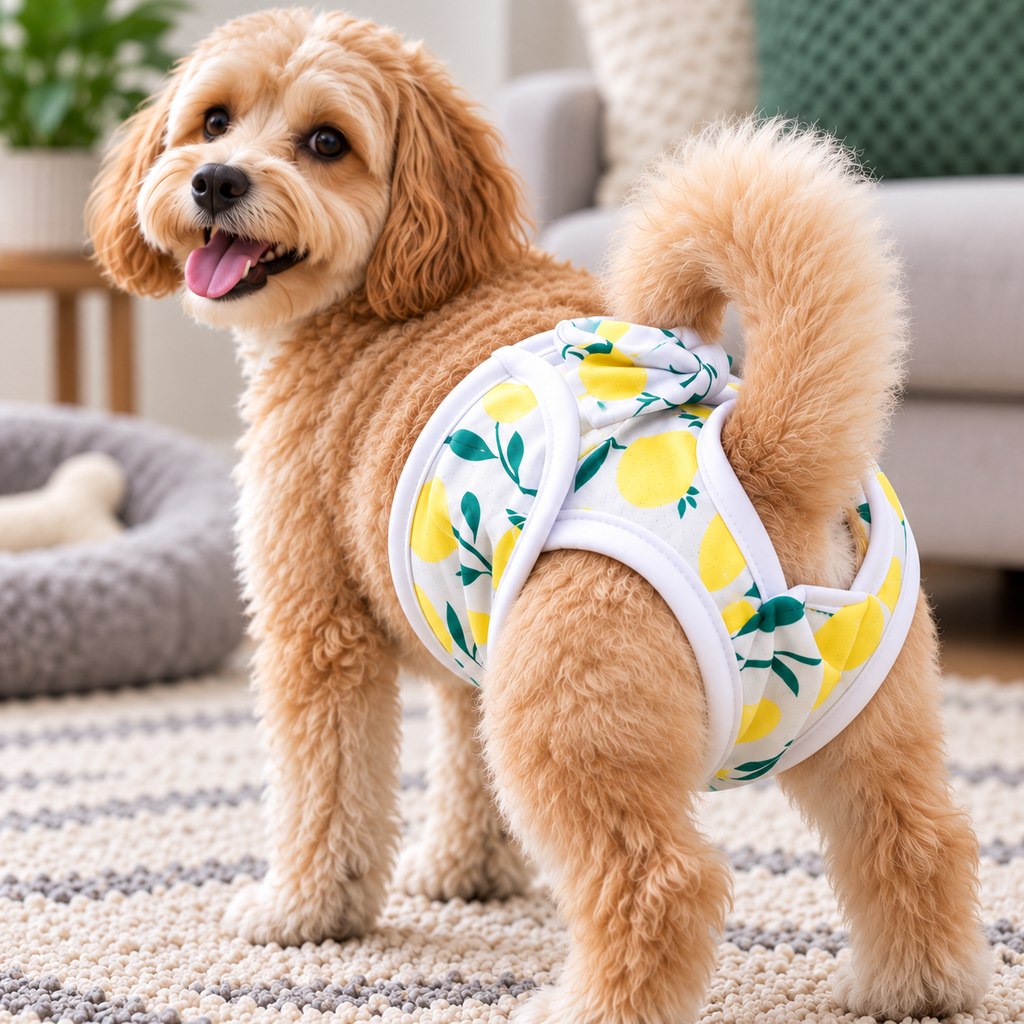 Paws in Awe Reusable Female Dog Sanitary Pants for Heat Cycles & Indoor Accidents - Adjustable Small Dog Diaper Cover image 1