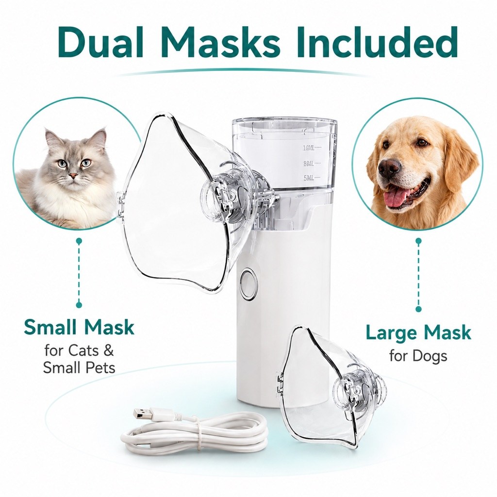 Dual mask pet mist care kit for cats small pets and dogs