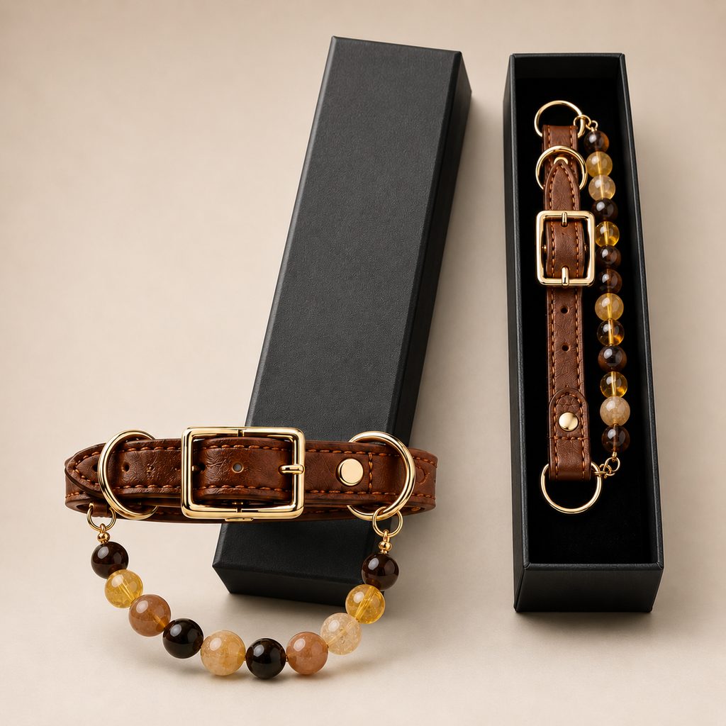 Fire Element crystal pet collar gift box