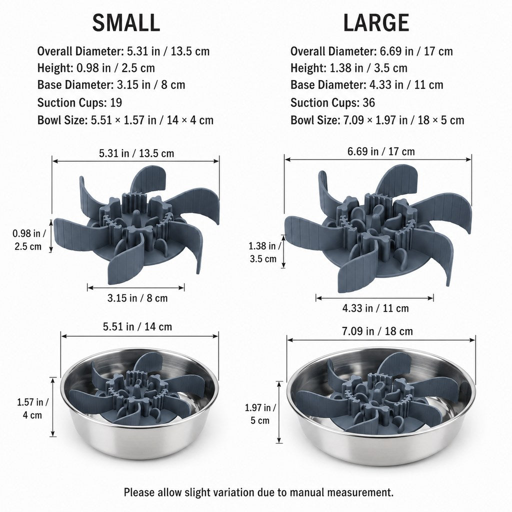 Fishbone Slow Feeder Bowl Insert for Fast-Eating Dogs - Trim-to-Fit Suction Insert or Stainless Steel Bowl Set image 8